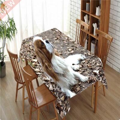 Customizable 3D Tablecloth Animal Dog Pattern Washable