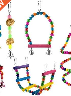 Quality 6 Pcs Bird Parrot Toys, Bird Swing Toy Colorful
