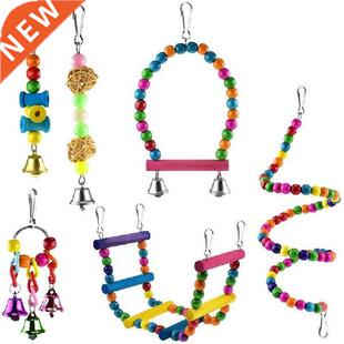 Quality 6 Pcs Bird Parrot Toys, Bird Swing Toy Colorful