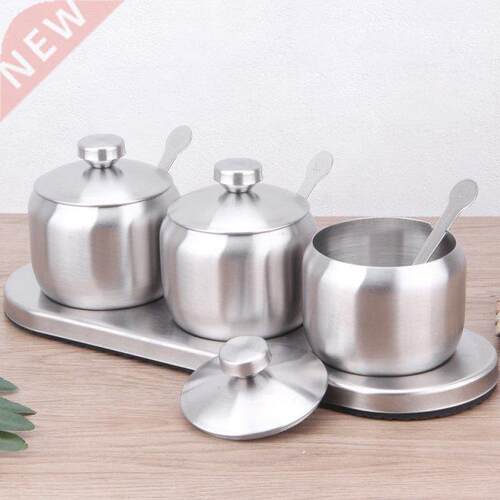 Kitchen 18/8 Stainless Steel Seasoning Containers Set Spice