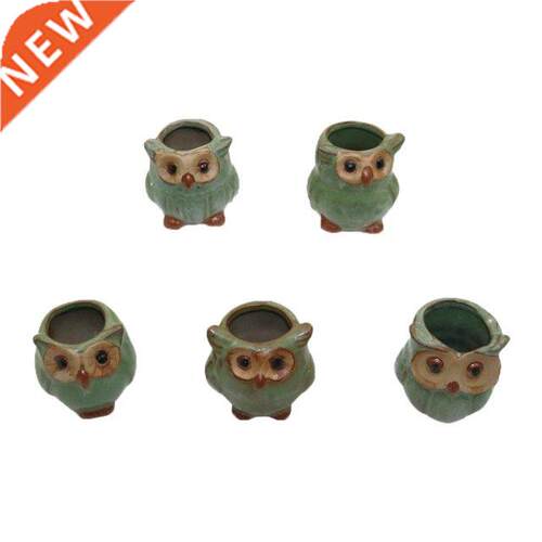 5 Pcs /Set Owl Shaped Ceramic Flowerpot Bonsai Succulents Pl