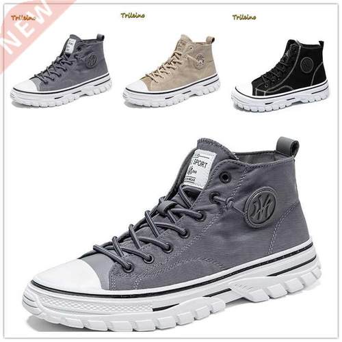 Mens Casual High-top Shoes Fashion Men Tennis Gray Breathabl