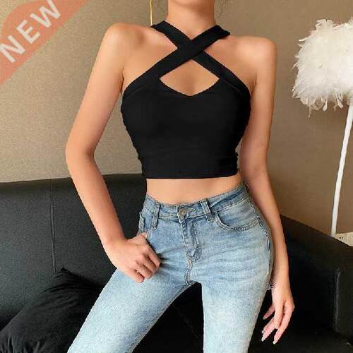Halter Off Shoulder Hollow Out Clubwear Tank Vest Crop s