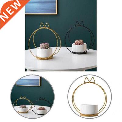 1 Set Nordic Cermic Succulent Flower Plnter Pot With Iron