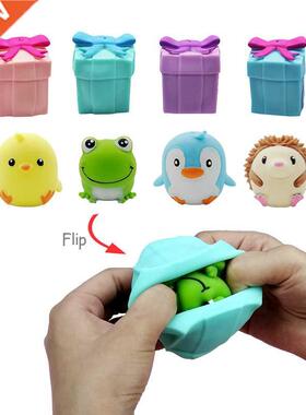New Fidget Toys Flip Gift Box Cute Pet Pinch Animal Silicone