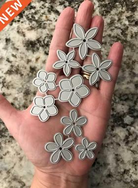 Adv-one Scrapooking Dies Metal 9pcs Flower Stitched Cutting