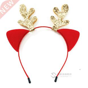 Christmas Headband Antler Xmas Hair Band Clasp Headwear Head