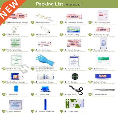 220pcs First Aid Kit DIY Bandage Triangulaire Wound Pad Tap