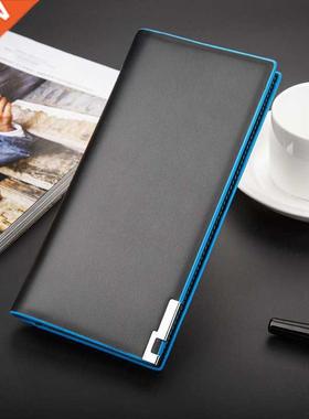 New men	s wallet Thin slim wallet leather long Male b