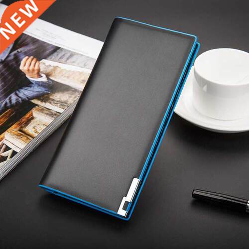 New men	s wallet Thin slim wallet leather long Male b