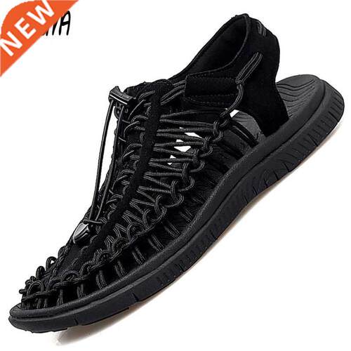 Summer Men's Beach Sandals Handmade Weaving Design Breathab