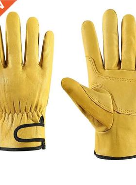 Work Gloves Leather Workers Work Welding Safety Protection G