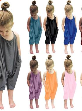 Toddler Baby Girls Romper Summer Jumpsuit Harem Pants Strap