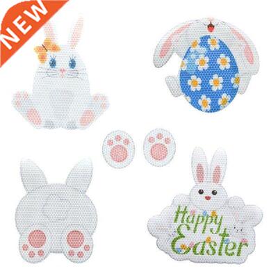 K1MF 1 Set Stiker Magnet Reflektif Kelinci Paskah Dekorasi