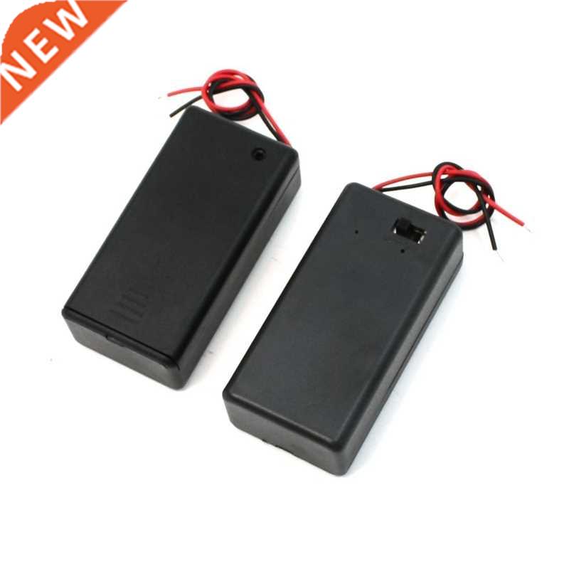Pair 9V Battery Holder Storage Case ON/OFF Switch w Cap 2 Pc