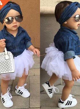 Baby Girl Summer Clothing Sets Baby Girls Clothes Denim Shir