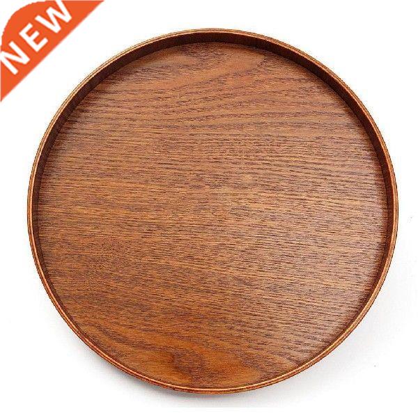 Round Wood Tray Meal Fruit Bread Snack Serving Tray Salad