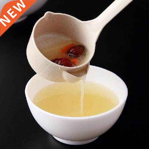 New Soup Spoon Long Handle Kitchen Strainer Solid Color