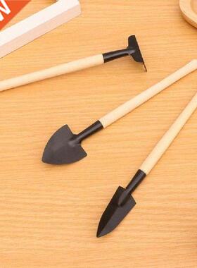 3pcs/Set Mini Wood Handle Stainless Steel Potted Plants