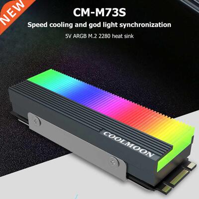 For M.2 2280 SSD Heatsnk Cooler Vest 5V 3Pn ARGB Sold Sta