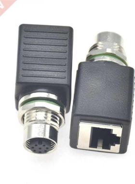 1pc M12 4 Pin D Encoding To RJ45 Female Connector M12 8 Pin