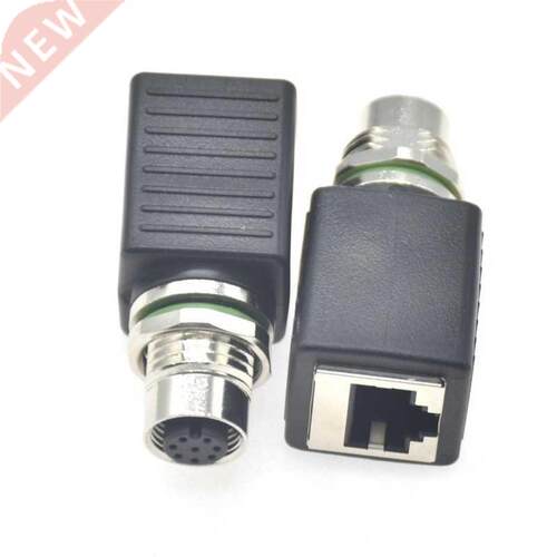 1pc M12 4 Pin D Encoding To RJ45 Female Connector M12 8 Pin