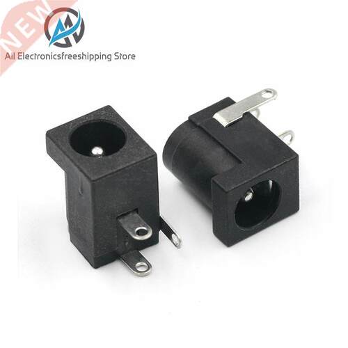 10Pcs DC-005 Black DC Power Jack Socket Connector DC005 5.5*