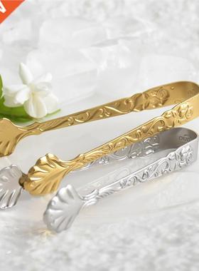 Nonslip Stainless Steel Ice Cube Clip Ice Tong Bread Food BB