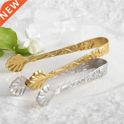 Nonslip Stainless Steel Ice Cube Clip Ice Tong Bread Food BB