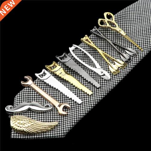 1 Piece Chrome Stainless Tie Clips Scissors Shovel Wrench Sc