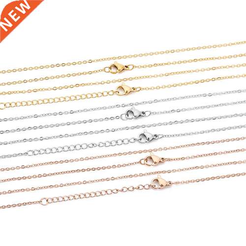 5pcs 316L Stainless Steel 1 1.5 2mm Rolo Link Chain Necklace