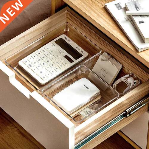 Transparent Drawer Organizer Box for Cosmetics Stationery Je