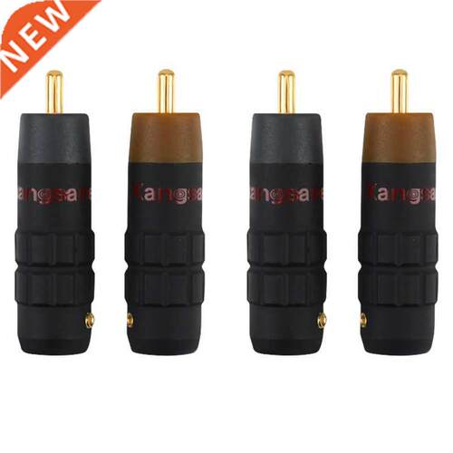 Pure Copper RCA Plug Gold Plated HiFi Audio Adapter Lotus Sh