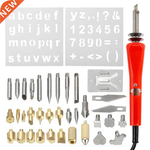 37Pcs EU Plug Wood ron Pen Wood burnng Tool Kt Craft Carv