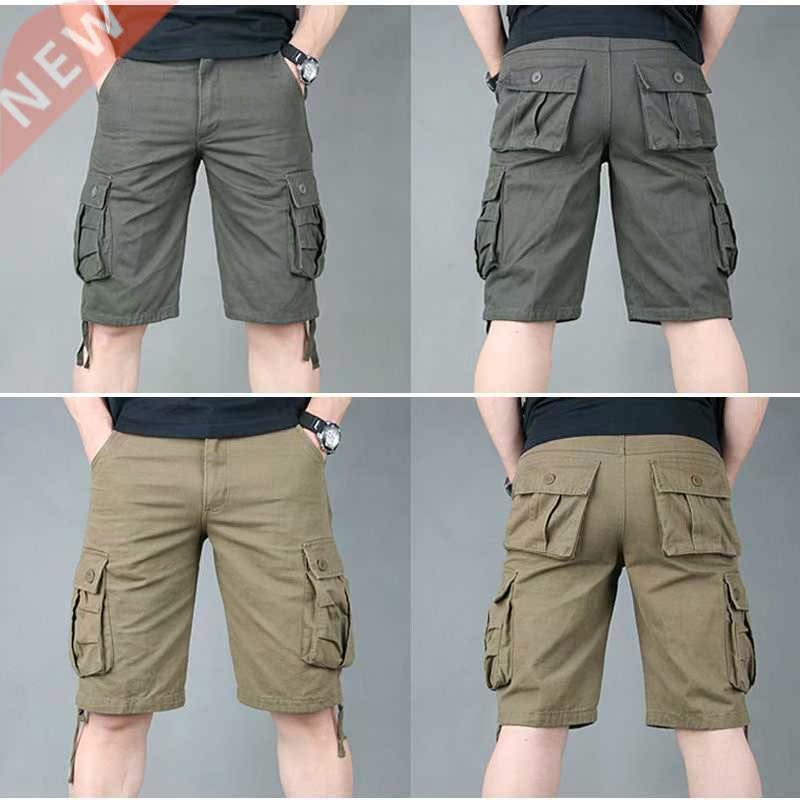 Men's Casual Shorts Summer Outdoor Cotton Knee Length Pocket