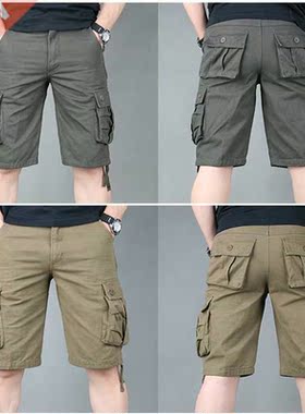 Men's Casual Shorts Summer Outdoor Cotton Knee Length Pocket