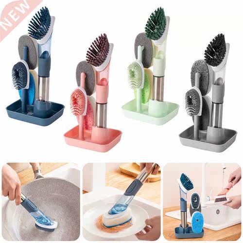 4 Heads Double Use Kitchen Cleaning Brush Scrubber Dish