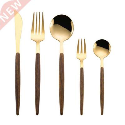 5PCS Stainless Steel Dinnerware Set Dessert Cake Forks Break