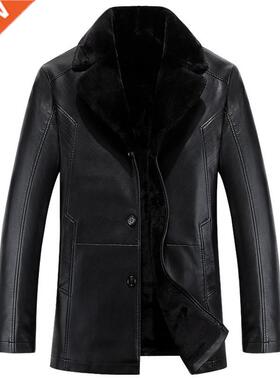 Russan Wnter Black leather jackets Hgh qualty Thck Warm