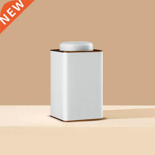 Metal Tinplate Box Square Tea Jar Container Green Tea Storag