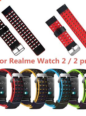 New Strap For Realme Watch 2/2 Pro Wristband Two Color Leath