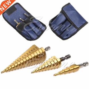 Pcs Set Steel Titanium Nitride Coated Step Drill Bit Quick