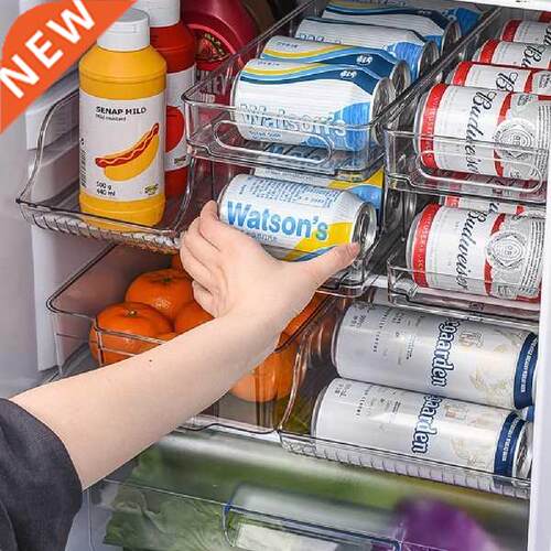 Rolling Refrigerator Organizer Bins Soda Can Storage Rack