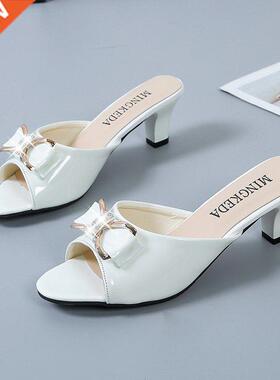 Women Classic Beige High Quality Slip on Heel Pumps Lady Cas