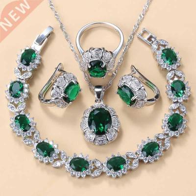 925 Sterling Silver Necklace And Earrings Jewelry Sets For W