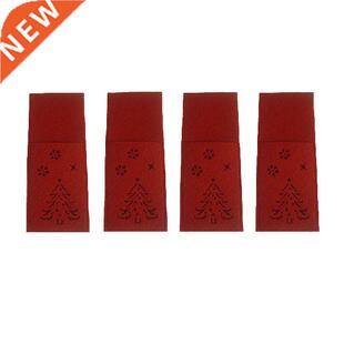 Christmas Tableware Holders Silverware Bag: 4pcs Red and