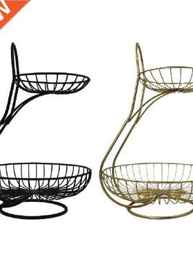 Metal Wire 2 Tier Fruit Basket Countertop Fruit Basket