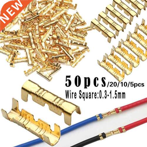 50Pcs Car Brass Copper 0.-1.5mm Wire Butt Connectors Lugs B