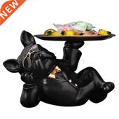Bulldog Resin Bear Golden Storage European Tray Creative