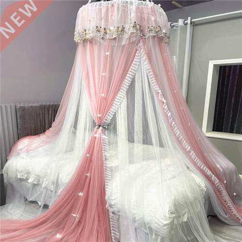 Hanging Dome Mosquito Net Bed Canopy Romantic Double Layer Y